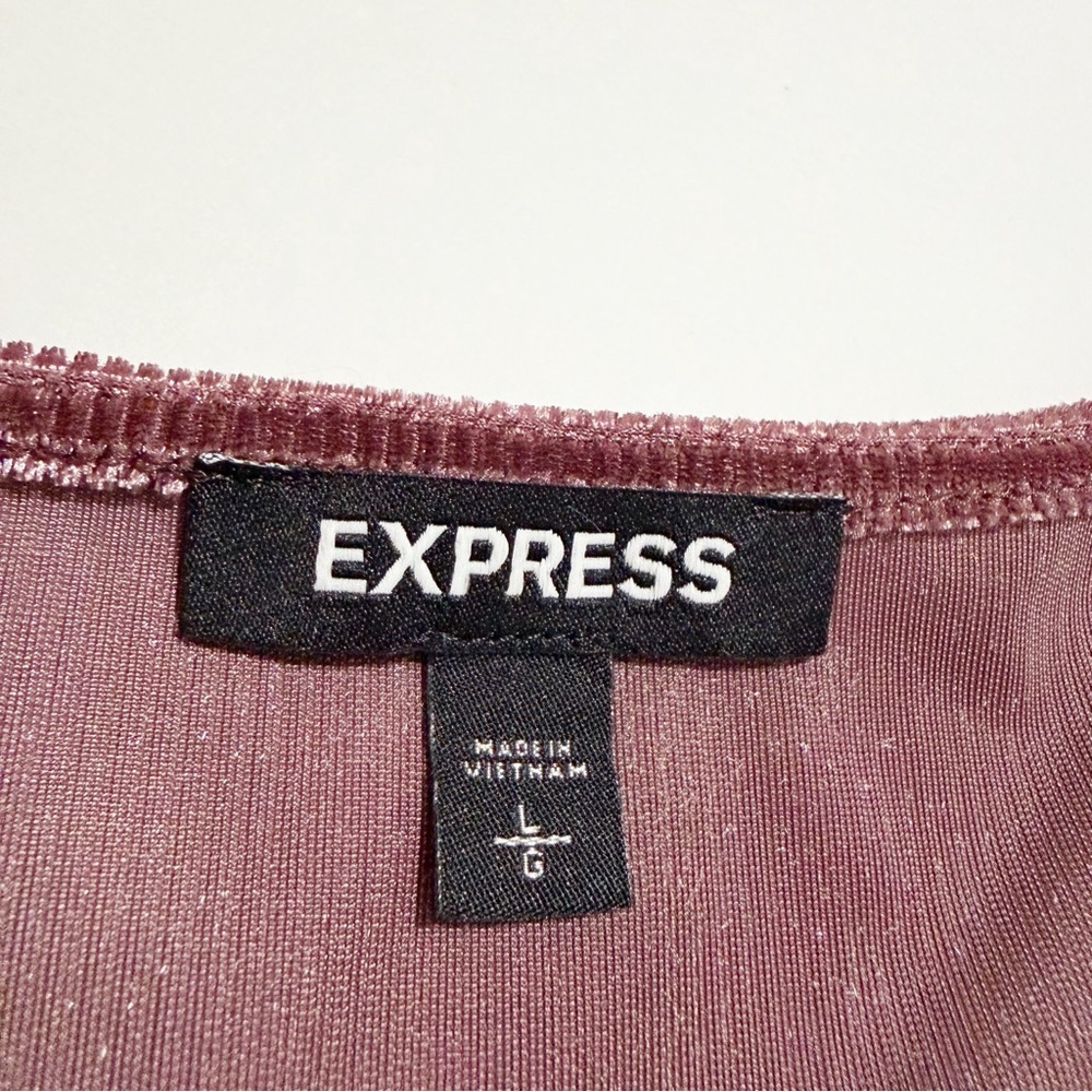 Express Ribbed Velvet Fit and Flare Dress - Picture 9 of 10